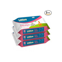Little's Soft Cleansing Baby Wipes with Aloe Vera, Jojoba Oil and Vitamin E (80 wipes) pack of 3