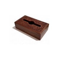 *Masterlink* UniqueKrafts 1 Compartments Wooden Tissue Holder Box  (Brown)