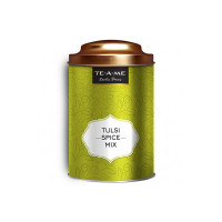 TE-A-ME Tulsi Spice Mix Loose Leaf Infusion Tea Tin, 50 Grams | 100% Natural Ingredients - Tulsi, Cardamom, Ginger Spice, Cinnamon Spice, Black Pepper Spice, Clove Spice | 100% Caffeine Free