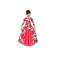 A.R.K. DRESSES , Girls Fancy Blue Pink Beautiful Floral Gown Dress [Apply 5% coupon!]