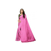 Rangrasiya Corporation Women's Uppada Tussar Silk Checkered Saree with Unstiched Blouse Piece