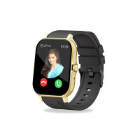 Newly Launched pTron Force X10 Bluetooth Calling Smartwatch with 1.7" Full Touch Display, Real Heart Rate Monitor, SpO2, Watch Faces, 5 Days Runtime, Fitness Trackers & IP68 Waterproof (Black/Gold)
