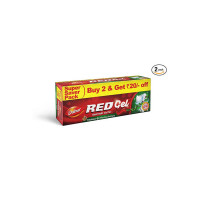 Dabur Red Gel 300g (150g x 2, Pack of 2) Toothpaste, Controls bad breath, plaque, gingivitis, toothache