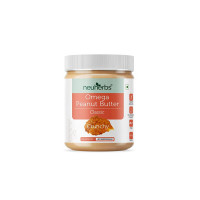 Neuherbs Classic Omega Peanut Butter Crunchy with the Power of Omega-3, Gluten free, Non-GMO, Cholestrol Free, 100% Natural, Vegan | 26g Protein - 400 G