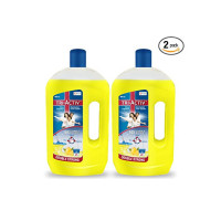 Tri-Activ Double Strong Disinfectant Floor Cleaner | Half Cap Only | 10X Cleaning with 99.9% Germ kill | Citrus Fragrance - Pack of 2 (1000ml x 2 Units)