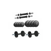 Protoner PVC DM 4-40 Kg Dumbbells Set and Fitness Kit for Men and Women Whole Body Workout (20 kg (2 kg x 4, 3 kg x 4), Black & Red)