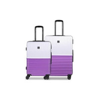 Nasher Miles Istanbul Hard-Sided ABS and PC Luggage Set of 2 White & Purple Trolley Bags (65 & 75 cm)