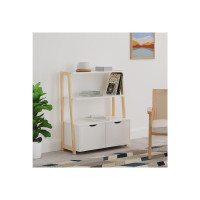 Amazon Brand - Solimo Ares Engineered Wood Bookshelf (2 Door Cabinet and 4 Shelves, White Finish)