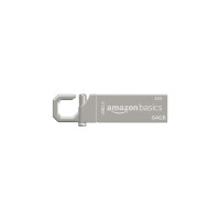 Amazon Basics 64 GB USB 2.0 Pen Drive |Flash Drive | with Key Ring (Metal)