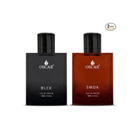 Oscar BLCK & SMOK Men’s Perfume Set 2x100 ml | BLCK Notes of Cedarwood & Sandalwood | SMOK Notes of Vetiver & Patchouli | Eau de Parfum for Men