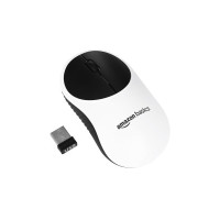 amazon basics Wireless Mouse | 2.4 Ghz with USB Nano Receiver | 1000 DPI Optical Tracking | Compatible with PC & Laptop (White & Black)