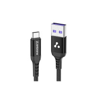 Ambrane Ultra Fast Type C Charging Cable, 65W VOOC Technology, Perfectly Compatible with Samsung, Mi, Realme, Oppo, Vivo, OnePlus, Nothing Devices, 480Mbps Data Sync, Braided, 1.2 M (ABCVS-12 Black)