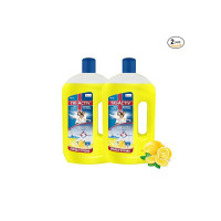 Tri-Activ Double Strong Disinfectant Floor Cleaner | Half Cap Only | 10X Cleaning with 99.9% Germ kill | Citrus Fragrance - Pack of 2 (1000ml x 2 Units)