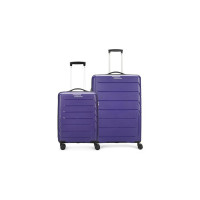 Aristocrat Chroma Set of 2 Hard Luggage (55+75cm) | Cabin and Large Check-in Luggage | Robust Construction with Strong Wheels, Rust-Free Trolley, Secured Zip and Secured Combination Lock | Purple