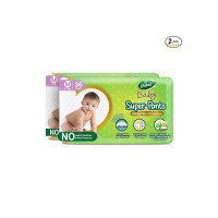 Dabur Baby Super Pants - M (36 Pieces, Pack of 2) | 7-12 kg | Insta-Absorb Technology | Diapers Infused with Aloe Vera, Shea Butter & Vitamin E | No Added Parabens, Added Fragrances