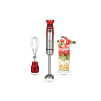 SOLARA Electric Hand Blender for Kitchen with Whisk, Mixing Jar | Titanium Coated Stainless Steel Blades Mixer Grinder | Variable Speeds+TURBO | Blender for smoothie and juices, Batters | Red- Hand Blender Only [Apply  ₹200  Coupon]