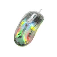 Zebronics Krystal Transparent Premimum Gaming Mouse with Upto 7200 DPI, 7 Buttons, Braided Cable, High Resolution Sensor, Windows Software with RGB LED Light Modes