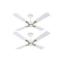 Havells Leganza 4B 1200mm 1 Star Energy Saving Ceiling Fan (Pearl White Silver, Pack of 2)