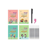 Sank Magic Practice Copy book set For Kids set of (4 book +1 pen +10 Refill) Copy book set for better hand writing