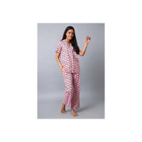 Labelkuhoo : Women Night Suit Set Pink Printed