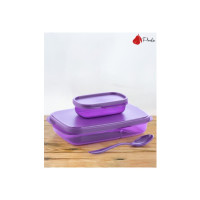 Porslin 2 Compartment Violet Lunch Box Office, School. Collage Use 2 Containers Lunch Box  (400 ml)
