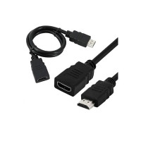 posh Short Length HDMI Male to Female Extension Cable - (Specially Designed for Wall mountable tv) Black-50cm