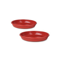 Plants Bottom Plate, Drip Tray for Plants, Gamla, Terracotta Color| (10-inch, Red) Set of 2