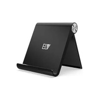 Elv Foldable, Portable, Tablet/Phone Stand. Compatible Phone Holder for iPhone, Android, Samsung, OnePlus, Xiaomi, Oppo, Vivo, Asus. Perfect for Bed,Office, Home,Gift and Desktop (Black)
