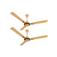 Longway Starlite-1 1200mm/48 inch High Speed Anti-dust Decorative 5 Star Rated Ceiling Fan 400 RPM with 3 Year Warranty (Golden Beige, Pack of 2)