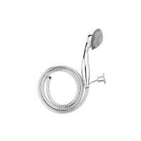 Hindware F160047CP 5 Flow Hand Shower with 1.5 m CP Flexible Stainless Steel Tube with Hook (Shower) with Chrome Finish