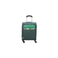 Aristocrat Commander 55Cms Premium Polyester with PVC Coating Soft Sided Cabin Size 4 Wheels Small Green Speed_Wheel Suitcase