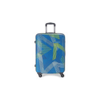 Aristocrat Dual Edge 65cm Polycarbonate & Polypropylene Printed Hardsided Medium Luggage 4W Teal Blue Strolley
