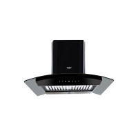 Whirlpool 90 cm 1100 m³/HR Auto-Clean Curved Glass Kitchen Chimney (CG 901 HAC HOOD, Baffle Filter, Touch Control, Black)