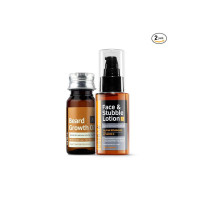 USTRAA Beard Growth Oil 35ml & Face and Stubble lotion 60ml Combo Pack of 2