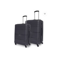 ARISTOCRAT Hard Body Set of 2 Luggage 4 Wheels - Airstop Cabin & Medium (Set Of 2) Periscope, Hardcase, 4 Wheels,7 Year Warranty - Grey