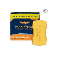 Park Avenue Premium Men’s Soaps for Bath – Good Morning | 125g (Pack of 4) | Enriched with Tea Tree Oil & Shea Butter | Grade 1 Soap | For All Skin Types