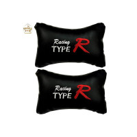 Adroitz Black Universal Neck Rest Pillow Faux Leather Material in Type R Design Compatible with All Cars