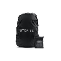 Storite Dust & Rain Cover for Backpack with Pouch, Waterproof Dustproof Rain Cover Bag Elastic Adjustable for School, College,Office, Trekking Bags (30L-35L,Black)