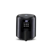 KENT Star Air Fryer With Led Display Touch Panel |1300 W &4L Capacity | Rapid Hot Air Technology | Fry, Grill, Roast, Steam & Bake | High Temperature & Uniform Heating, Black