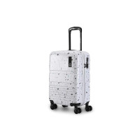Nasher Miles Venice Hard-Sided Polycarbonate Cabin Luggage Terrazzo Printed Black 20 inch |55cm Trolley Bag