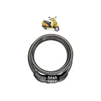 AdroitZ Universal Anti-Theft Bike Lock Stainless Steel Cable Coil/Bike Security Lock with 2 Key for Honda Activa 5G_(Black)