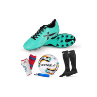 Vector X Combo of NXG Shoe, Pair of Shin Guard & Pair of Stockings, 1 Elevate Football + Pump Full combo Kit