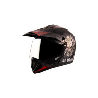 Vega Off Road Gangster Full Face Helmet Dull Black Red, Size: M(57-58 cm)