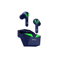 pTron Bassbuds Jade Truly Wireless Earbuds, 40ms Gaming Low Latency TWS, Stereo Calls, 40Hrs Playtime, Punchy Bass, in-Ear Bluetooth Headphones, Fast Type-C Charging & IPX4 Waterproof (Blue)