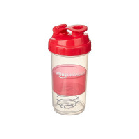 amazon basics Sports Shaker Bottle with Storage Compartment and Blender Ball