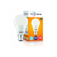 Wipro Garnet 7W LED Bulb for Home & Office |Warm White (2700K) | B22 Base|220 Degree Light Coverage |4Kv Surge Protection |400V High Voltage Protection |Energy Efficient | Pack of 1