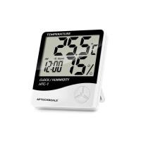 ApTechDeals HTC-1 Digital Hygrometer Thermometer Humidity Meter With Clock LCD Display