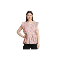 KERI PERRY Women's Polyester Western Top(Peach)