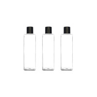 Shree Mahalaxmi 100ml Empty Clear Plastic Square Bottles Refillable Travel Size Cosmetic Travelling Containers Small Leak Proof Squeeze Bottles with Black Flip Cap for Toiletries,Shampoo (10)