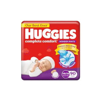 Huggies Complete Comfort Wonder Pants Newborn / Extra Small (Nb/Xs) Size (Up To 5 Kg) Baby Diaper Pants,90 Count,India'S Fastest Absorbing Diaper With Upto 4X Faster Unique Dry Xpert Channel (Coupon)